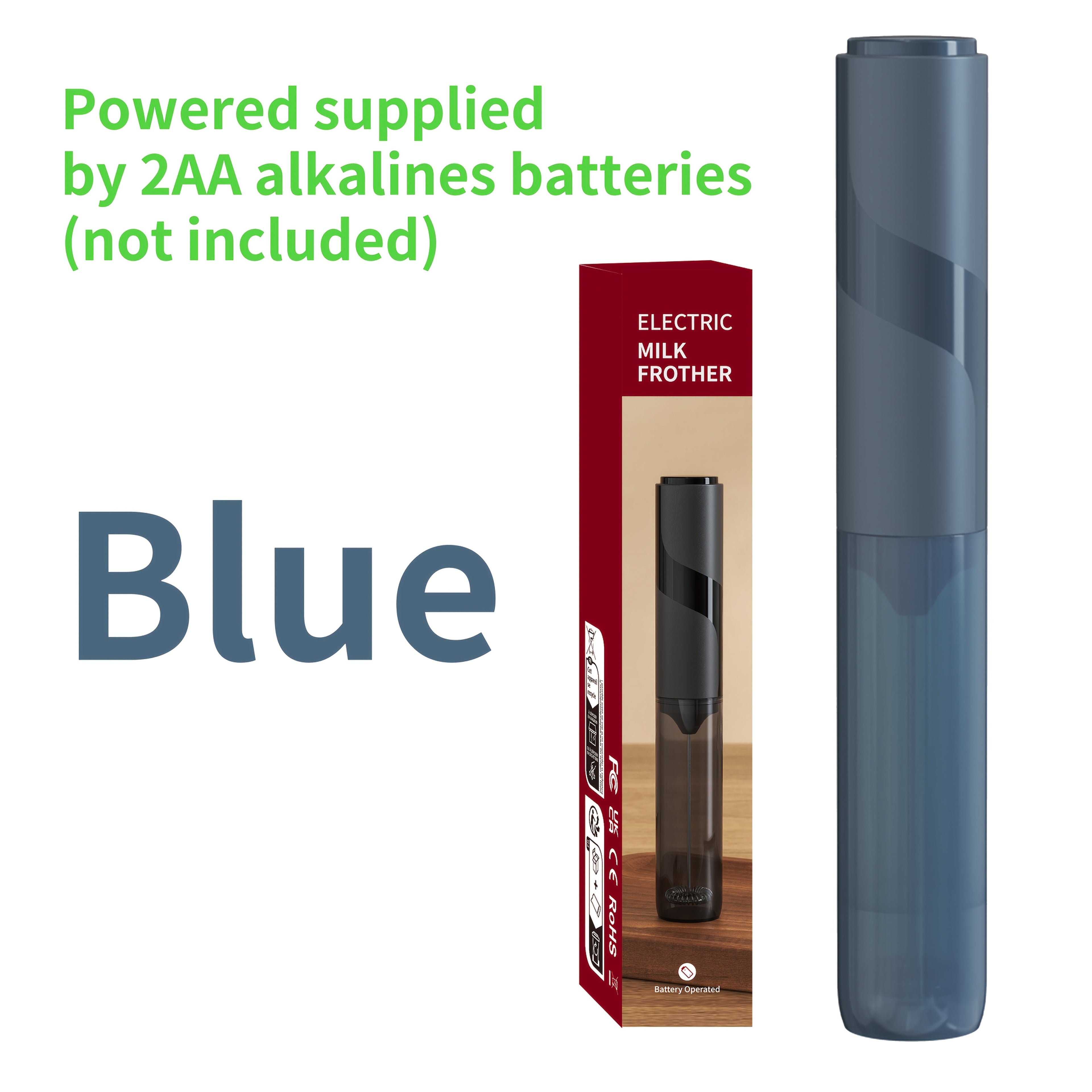 CLITON Electric Handheld Milk Frother with Storage Sleeve - Portable - Milk Shaker Suitable for Latte, Cappuccino, Protein Smoothies - Compact Milk Mixer with Froth Enhancer, Ideal for, Travel &amp; Gifts