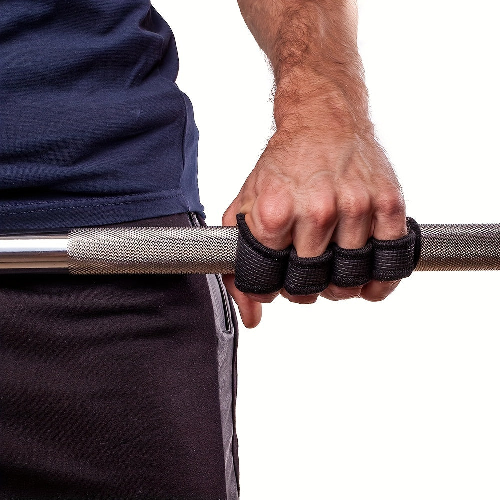 1 Pair Half-Finger Fitness Training Gloves - Black Rubber Grip Strengthener with Adjustable Straps, Ergonomic Design for Gym Workouts, Weightlifting &amp; Hand Protection, Hand Washable, Gym Accessories, Sleek Glove Design, Secur