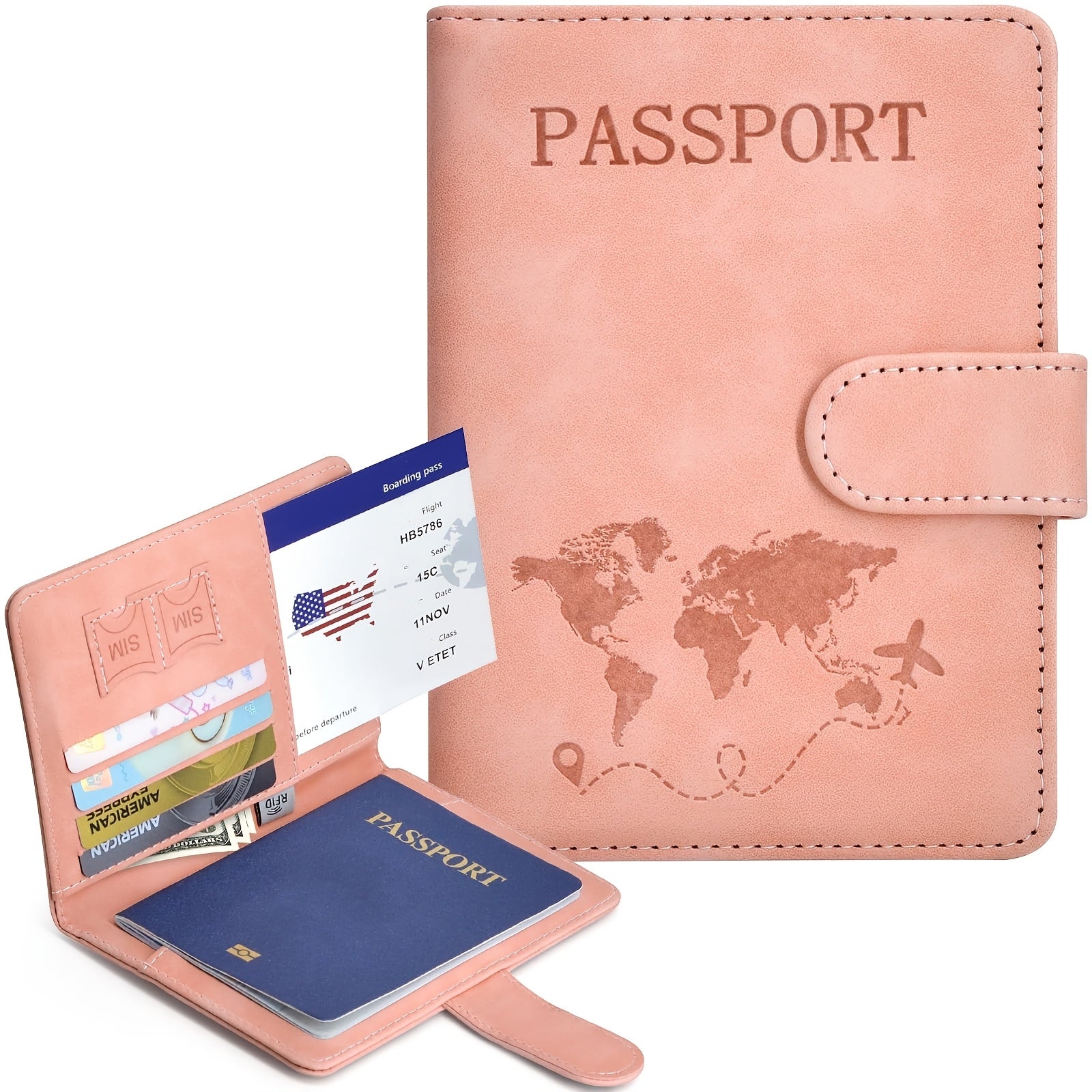 Porte-passeport élégant et pratique Protège vos documents de voyage, compact et facile à transporter, parfait pour déplacements et voyages internationaux.
