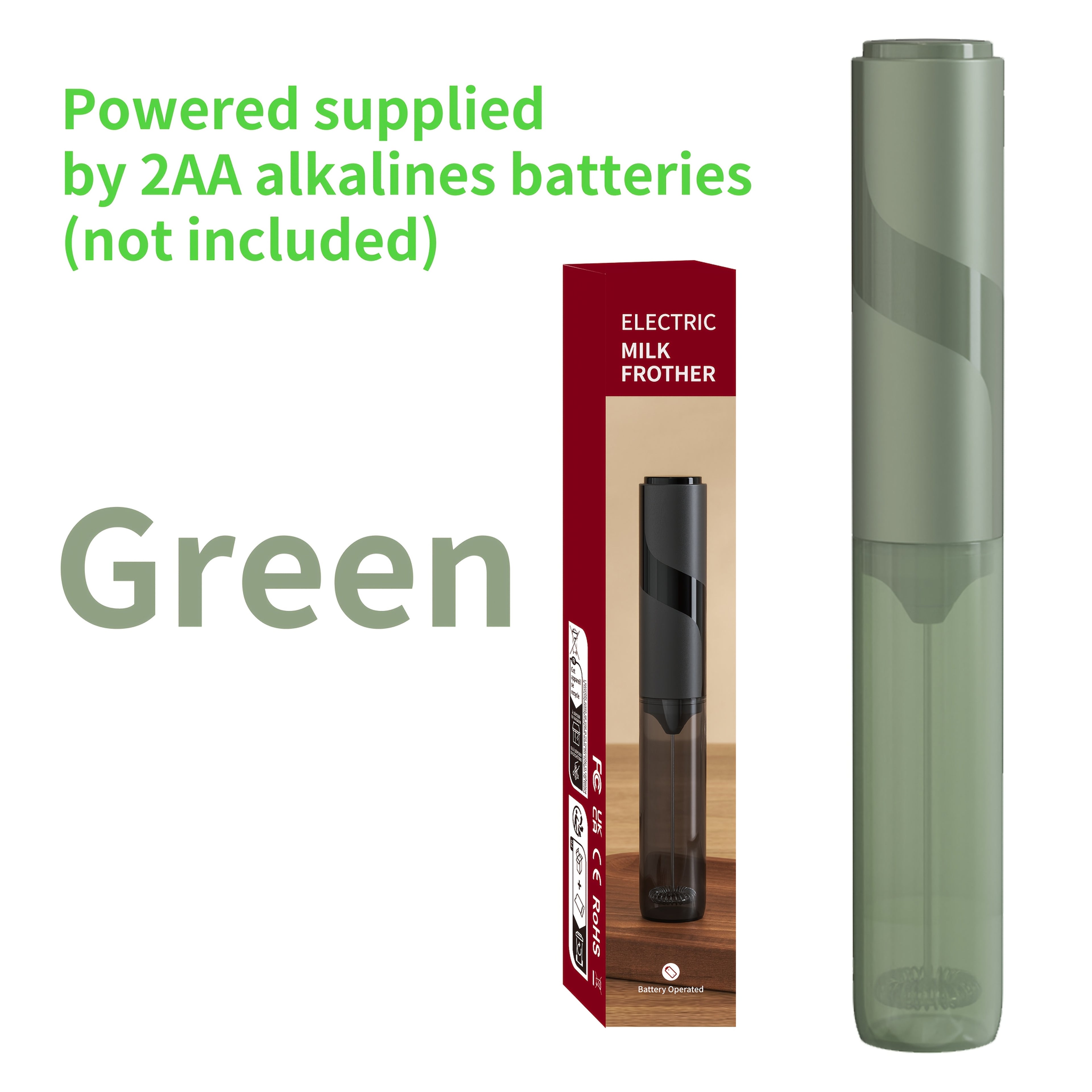 CLITON Electric Handheld Milk Frother with Storage Sleeve - Portable - Milk Shaker Suitable for Latte, Cappuccino, Protein Smoothies - Compact Milk Mixer with Froth Enhancer, Ideal for, Travel &amp; Gifts