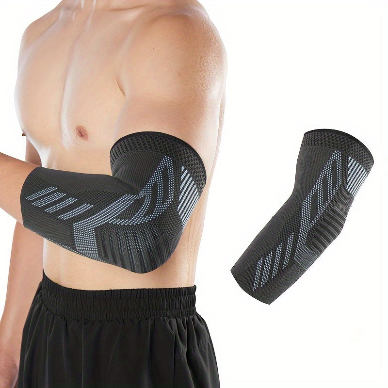 1pc Men's Compression Arm Sleeve Breathable Moisture-Wicking ted Elbow Gear - Suitable for Warmth, Outdoor Cycling, Basketball