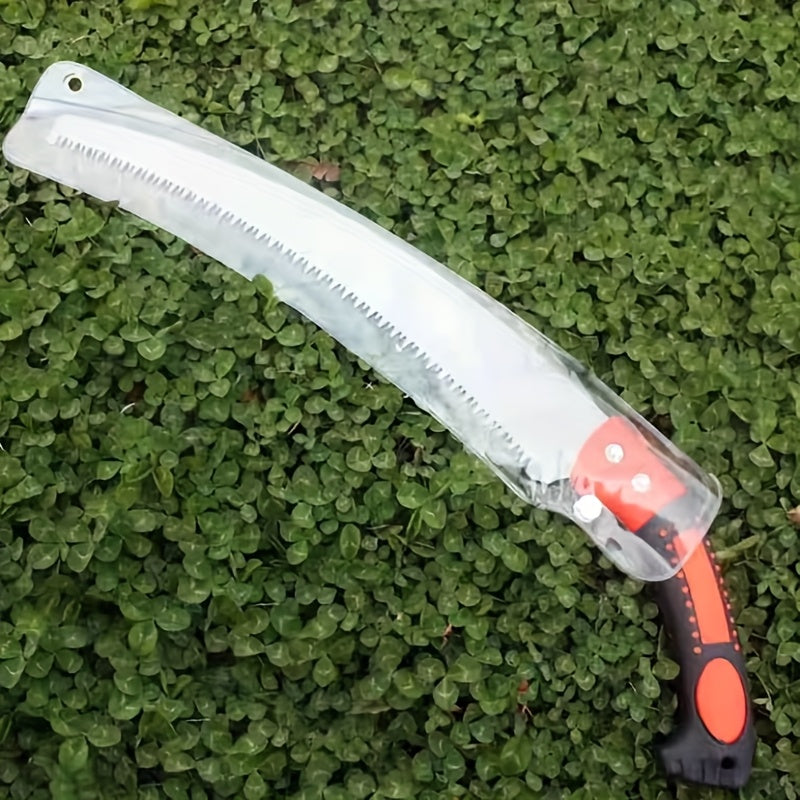 3-Sided Sharp Tooth Pruning Saw - Heavy-Duty Metal Construction for Lawn &amp; Garden Maintenance, Fruit Tree Trimming, Outdoor Use - Ergonomic Handle for Precision Cutting, Trimming Saw, Garden Maintenance, Sleek Metallic Finish