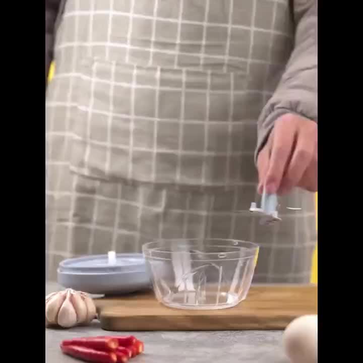 170ml/500ml/900ml Manual Food Chopper, Spice and Herb Grinder - Multifunctional Garlic Press, Vegetable Cutter, and Meat Grinder with Stainless Steel Blades, ABS Plastic Container, Perfect for Quick Garlic Preparation at Home