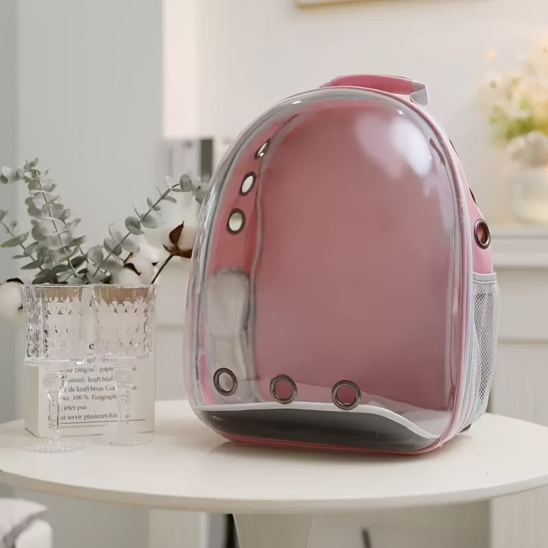 Sac à dos transparent grande capacité pour chat, respirant et portable, double bretelles, fermeture zippée, idéal voyages et sorties, cadeau.