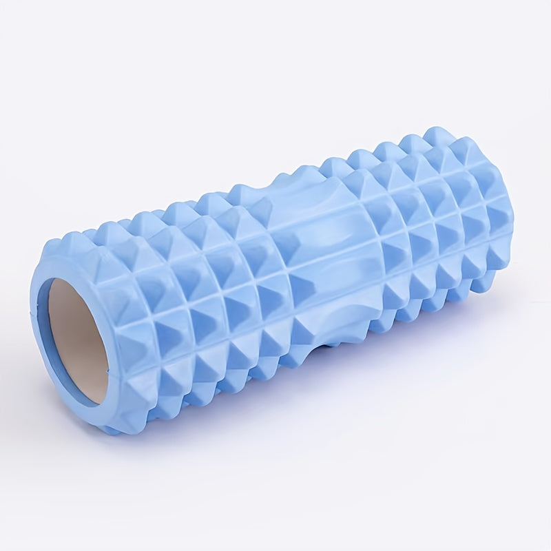 1pc EVA Foam Massage Roller for Yoga & Pilates, Medium Firmness, Manual Operation, Fitness Back Exercise Tool, Mobility Improvement, Gym Training Accessory - Black, Blue, Purple