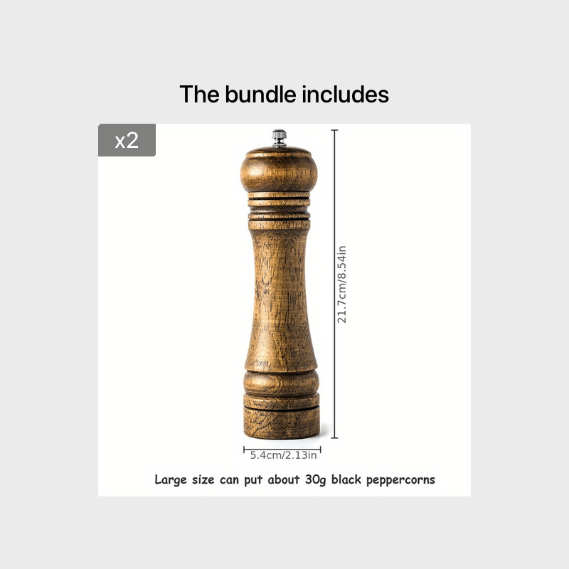 KEMORELA Handheld Manual Wooden Pepper Grinder - Classic Design, Durable Natural Material, Precision Grinding for Kitchen &amp; Dining, High-Quality Spice Mill, Culinary Accessories | Classic Kitchenware | Smooth Grip Design