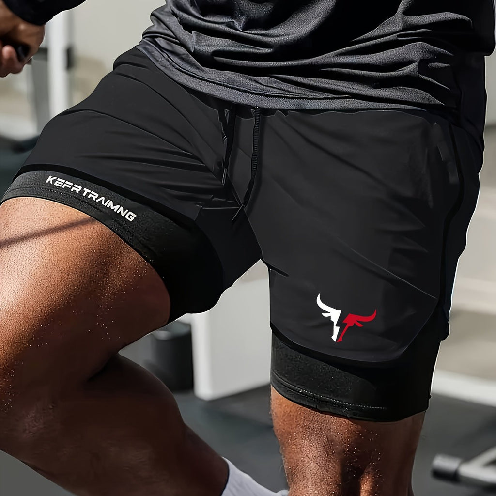 Men'S 2-in-1 Quick-Dry Athletic Shorts - Moisture-Wicking Workout Shorts with Pockets, Regular Fit for Gym, Hiking &amp; Beach, Breathable Fabric, Durable Construction, Vibrant Casual Wear, Men Short With Mesh Liner, Men Short Wi