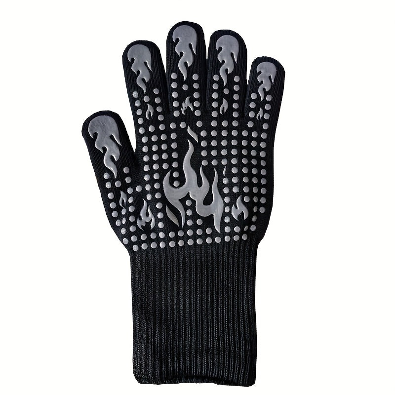 Gants de cuisine résistants à la chaleur : isolation four, protection anti-coupure, silicone antidérapant pour BBQ et cuisson. Vendu à l’unité.