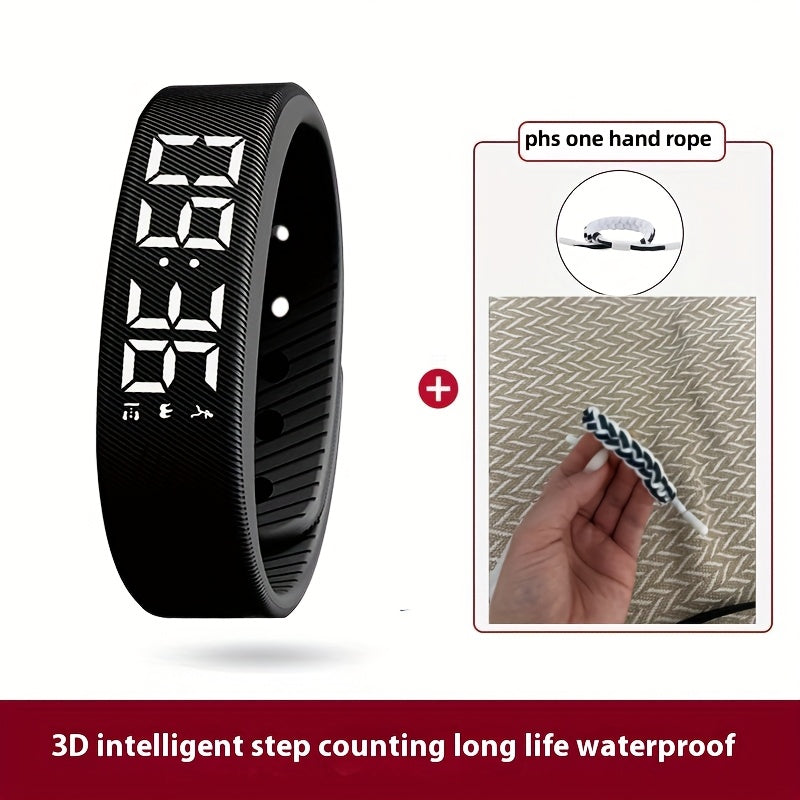 Montre électronique unisexe multifonction, bracelet silicone doux, alarme, podomètre, calories, design sportif et tendance, idéale cadeaux et toutes occasions.