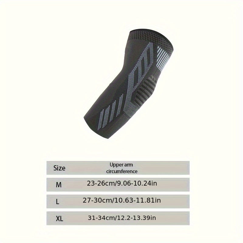 1pc Men's Compression Arm Sleeve Breathable Moisture-Wicking ted Elbow Gear - Suitable for Warmth, Outdoor Cycling, Basketball