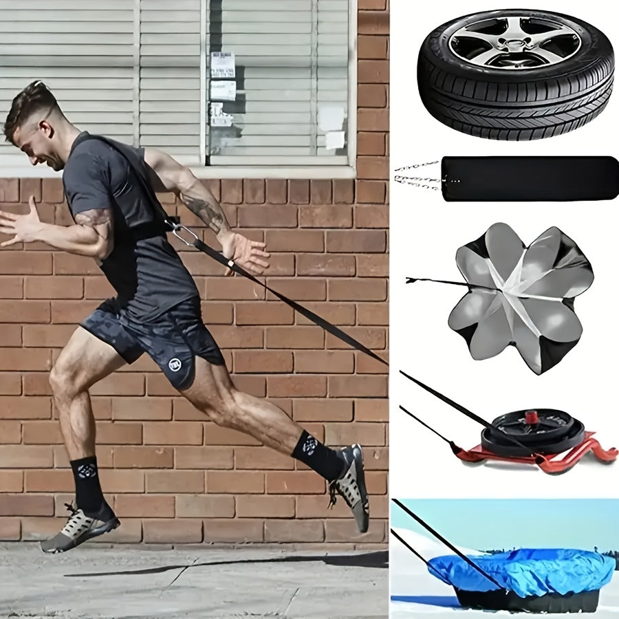 A Fitness Weight Belt, Resistance Bands, And Sled Harness Suitable for Strength, Speed, And Agility Training - Enhance Your Athletic Performance And Achieve Your Fitness Goals Faster.