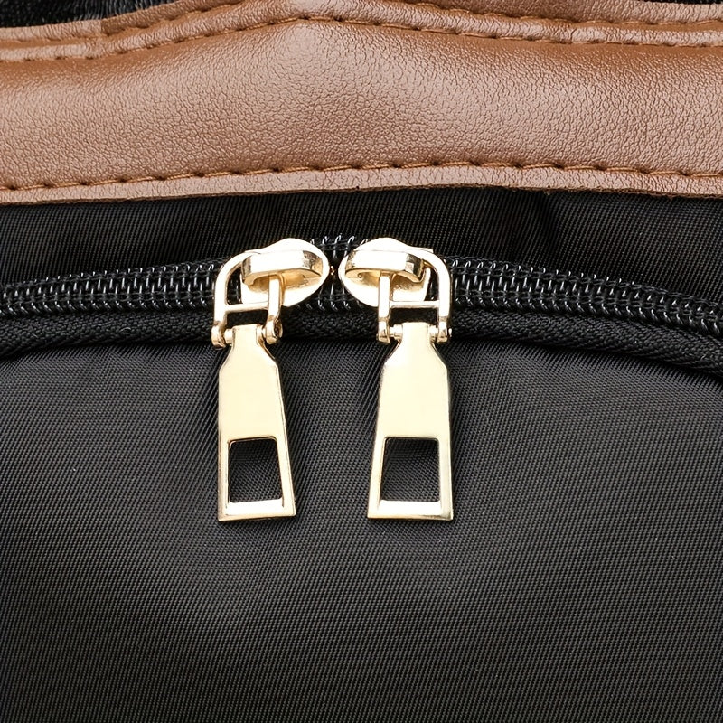 Women's Large Capacity Soft Backpack with Nylon - / Solid Color Bookbag, Commuter, Travel &amp; Laptop Carrier (Zipper Closure, Practical Pockets)