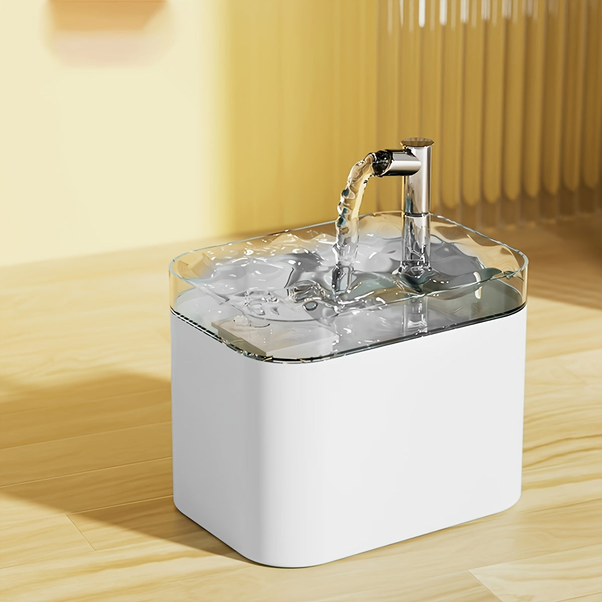 1.5L Automatic Gravity-Fed Cat Water Dispenser with Spout & Flowing Water System , Low Voltage (36V) Operation, Modern Design with Clear Durable Reservoir & Base - Ideal for Multi-Cat Households, Easy Installation, Hygienic P