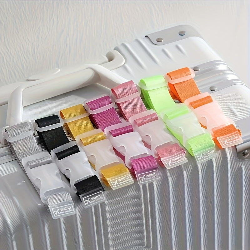 3pcs Adjustable Buckle Luggage Straps - Durable Travel Accessories with Vibrant Colors (, Pink, Orange, Green, Yellow, Red, Purple, Brown, ) - Secure Packing for Suitcases &amp; Bags