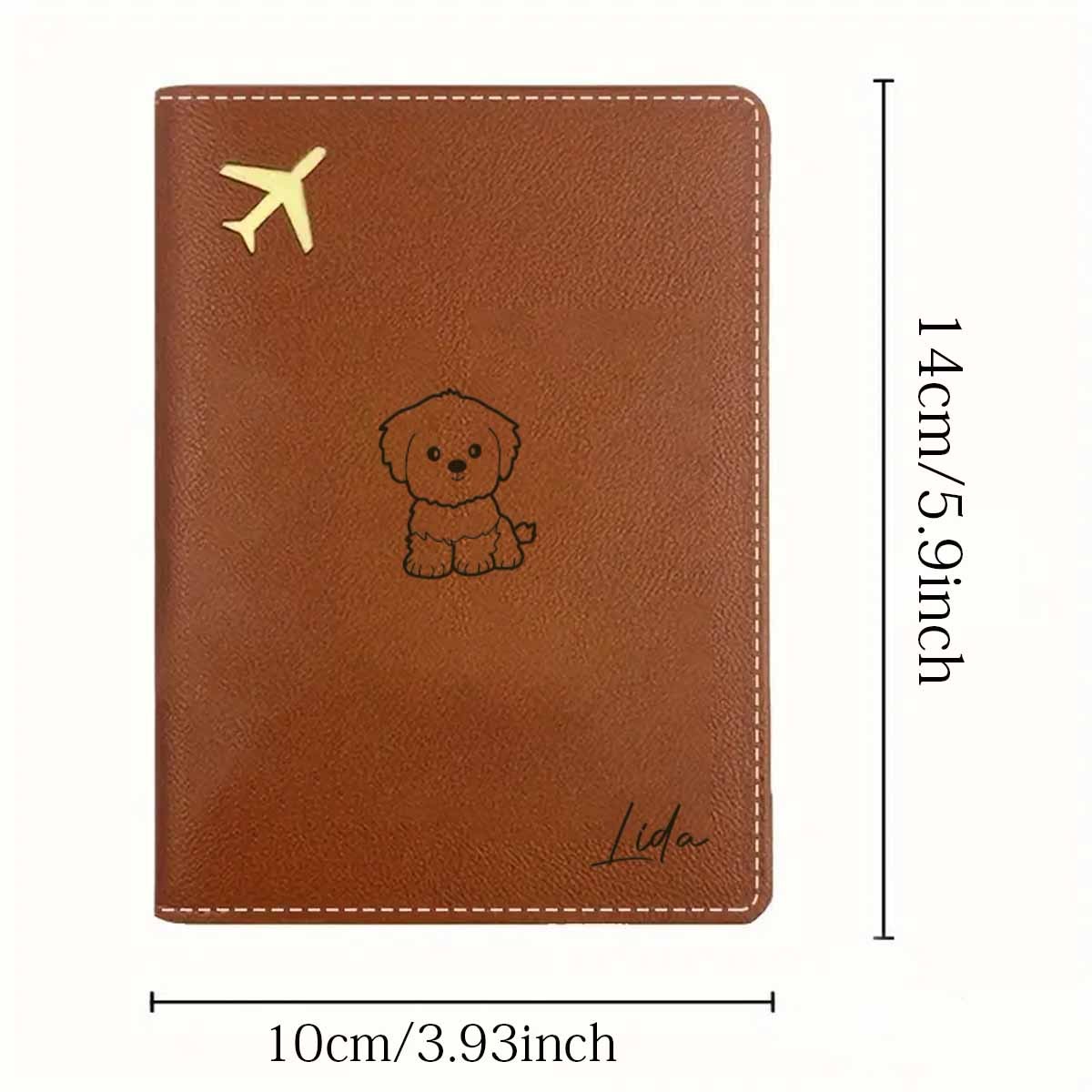 1pc of Personalized Passport Book Featuring a Stylish Dog Design, Along with a Minimalist Airplane Passport Tag, Perfect for Travel. This Fashionable Passport Holder Is Ideal for Business Trips And Organizing Travel Documents