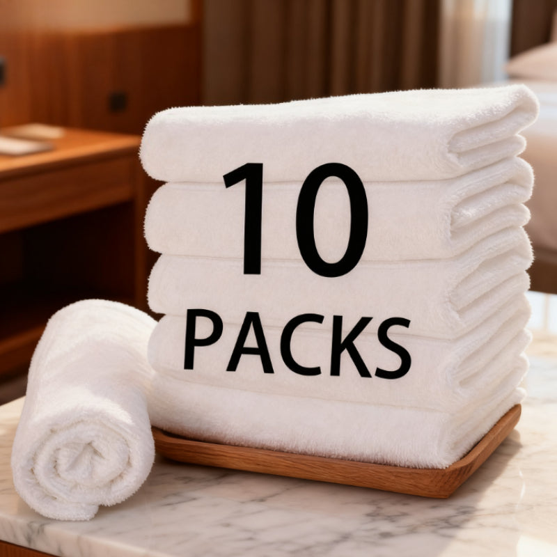 10 Large White Towels, Ultra-Fine Fiber Thick Absorbent Hair Drying &amp; Spa/Hotel/Salon Massage Use, Massage Towels, Extra-Long Absorbent Hair Towels, Barber Towels, High-Quality Spa Towels, Spa Towels, Pedicure Towels, Women's