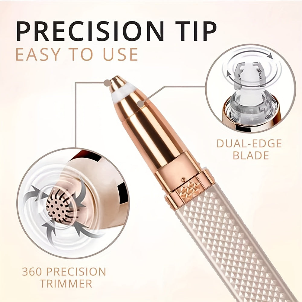 Épilateur électrique 4 en 1 pour femmes, rechargeable, indolore, pour visage, sourcils, nez, bikini et corps.