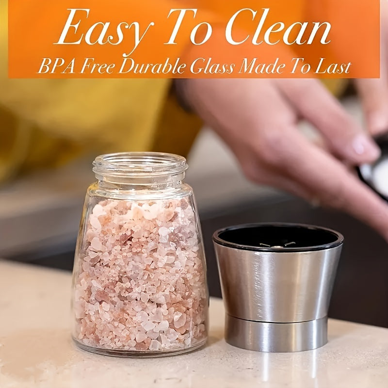 1pc Adjustable Ceramic Core Manual Salt & Pepper Grinder Mill - Portable Spice Crusher with Adjustable Coarseness/Tines, Compact for Camping, BBQ, Hiking, Kitchen - Salt & Pepper Shaker, No /