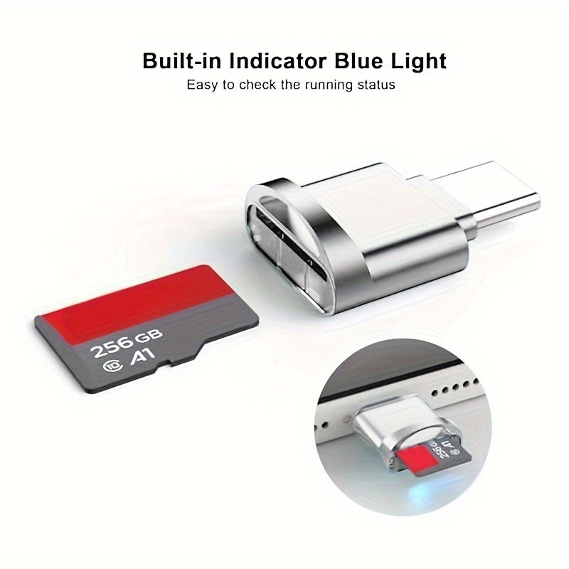 Adaptateur lecteur de cartes USB-C/USB-A vers Micro/SD/TF, haute vitesse, plug-and-play, pour MacBook, smartphones, tablettes et ordinateurs portables.