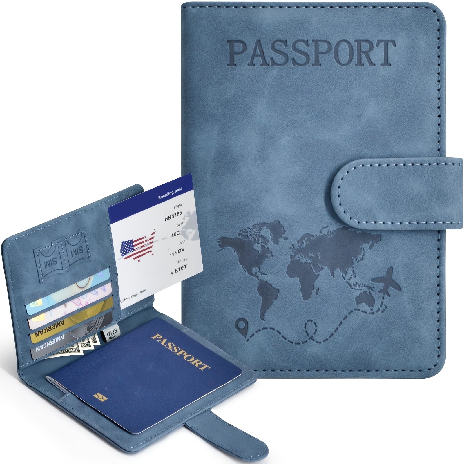 Porte-passeport élégant et pratique Protège vos documents de voyage, compact et facile à transporter, parfait pour déplacements et voyages internationaux.