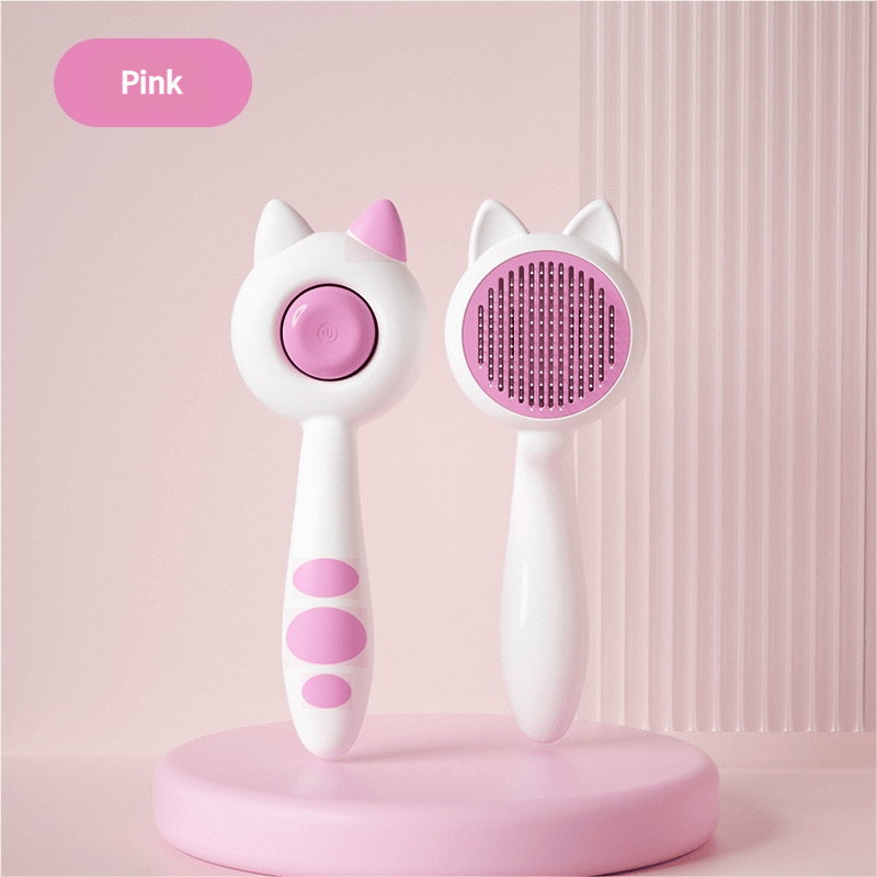 1pc Self-Cleaning Cat Comb with Effortless Floating Hair Removal - Cute, Non-Toxic, Quick-Grip design for Long/Short Hair Cats - Ideal Christmas &amp; Independence Day Gift for Pet Owners - Reduces Shedding &amp; Matts Prevention, Ca