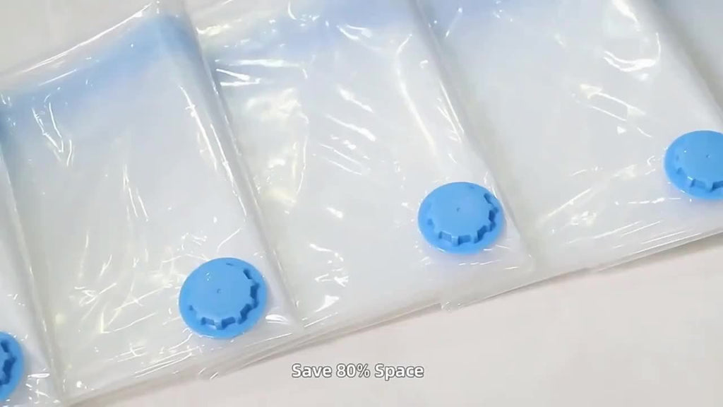 Lot de 6 sacs de rangement sous vide avec pompe manuelle, étanches, compressent vêtements et literie, durable et pratique sans électricité.