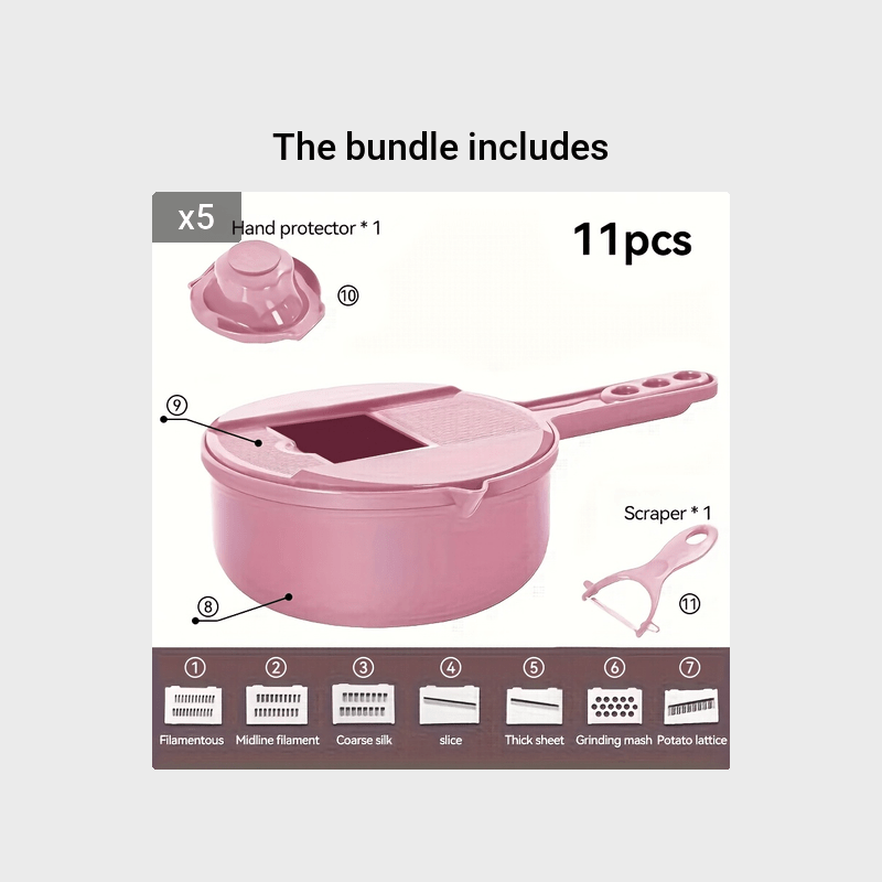 Coupe-légumes 12-en-1 : tranche, râpe et émince manuellement carottes, pommes de terre, radis et plus. Outil de cuisine polyvalent.