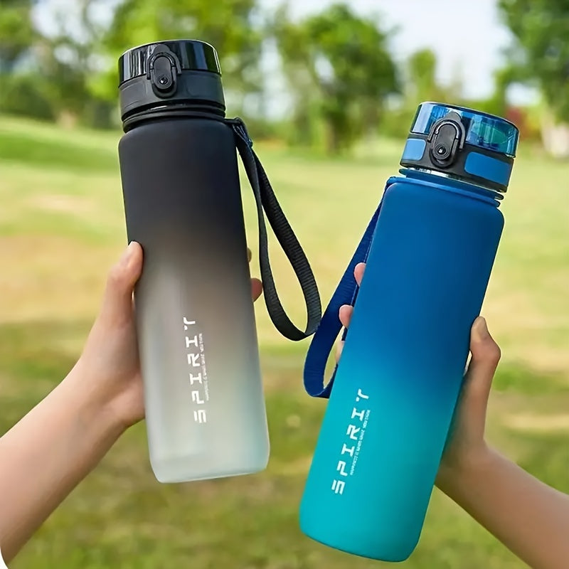 1pc 21.98oz/33.81oz Portable Sports Fitness Travel Water Bottle, Gradient Plastic Drinking Bottle For Men &amp; Women