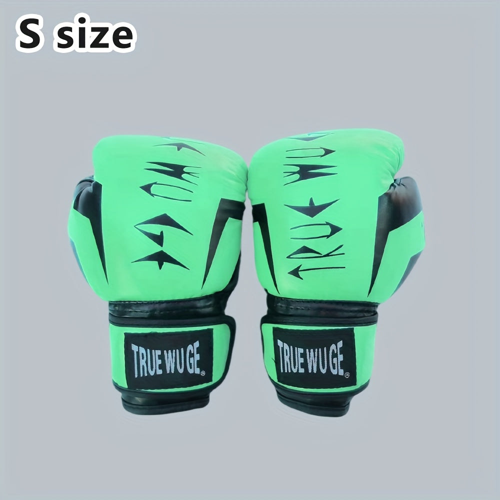 Paire de gants de boxe avec boucle ajustable, rembourrage anti-choc, durables et faciles à nettoyer, conçus pour débutants, novices et professionnels.