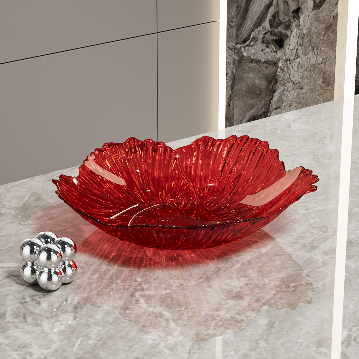 Assiette saladier pétales : style nordique, créatif, pour fruits, légumes et salades. Idéale cuisine, restaurant et repas festifs à domicile.