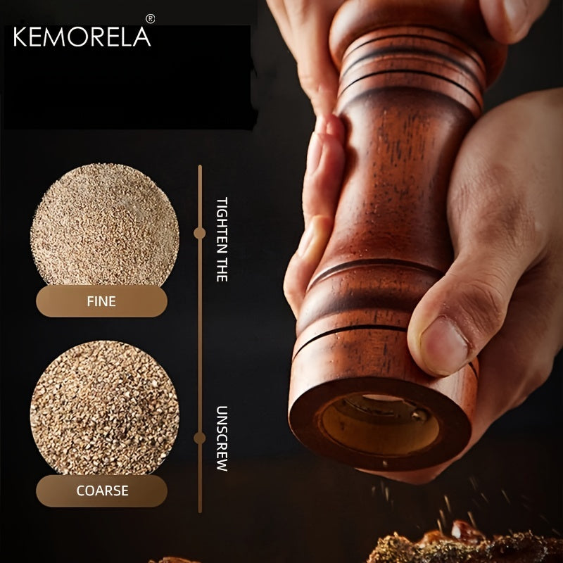 KEMORELA Handheld Manual Wooden Pepper Grinder - Classic Design, Durable Natural Material, Precision Grinding for Kitchen &amp; Dining, High-Quality Spice Mill, Culinary Accessories | Classic Kitchenware | Smooth Grip Design