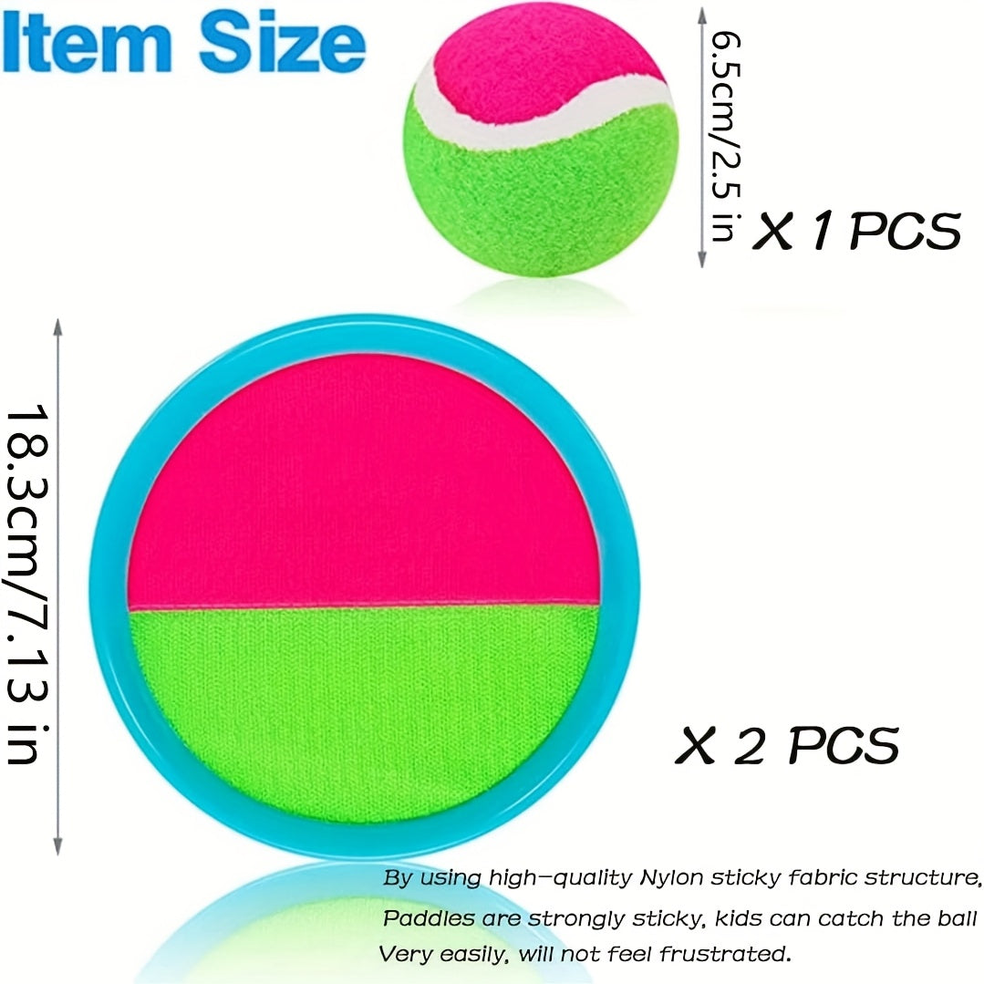 Jeu de balle Goo pour enfants, extérieur et plage, avec 2 raquettes et balle, parfait pour jardins et cadeaux familiaux.