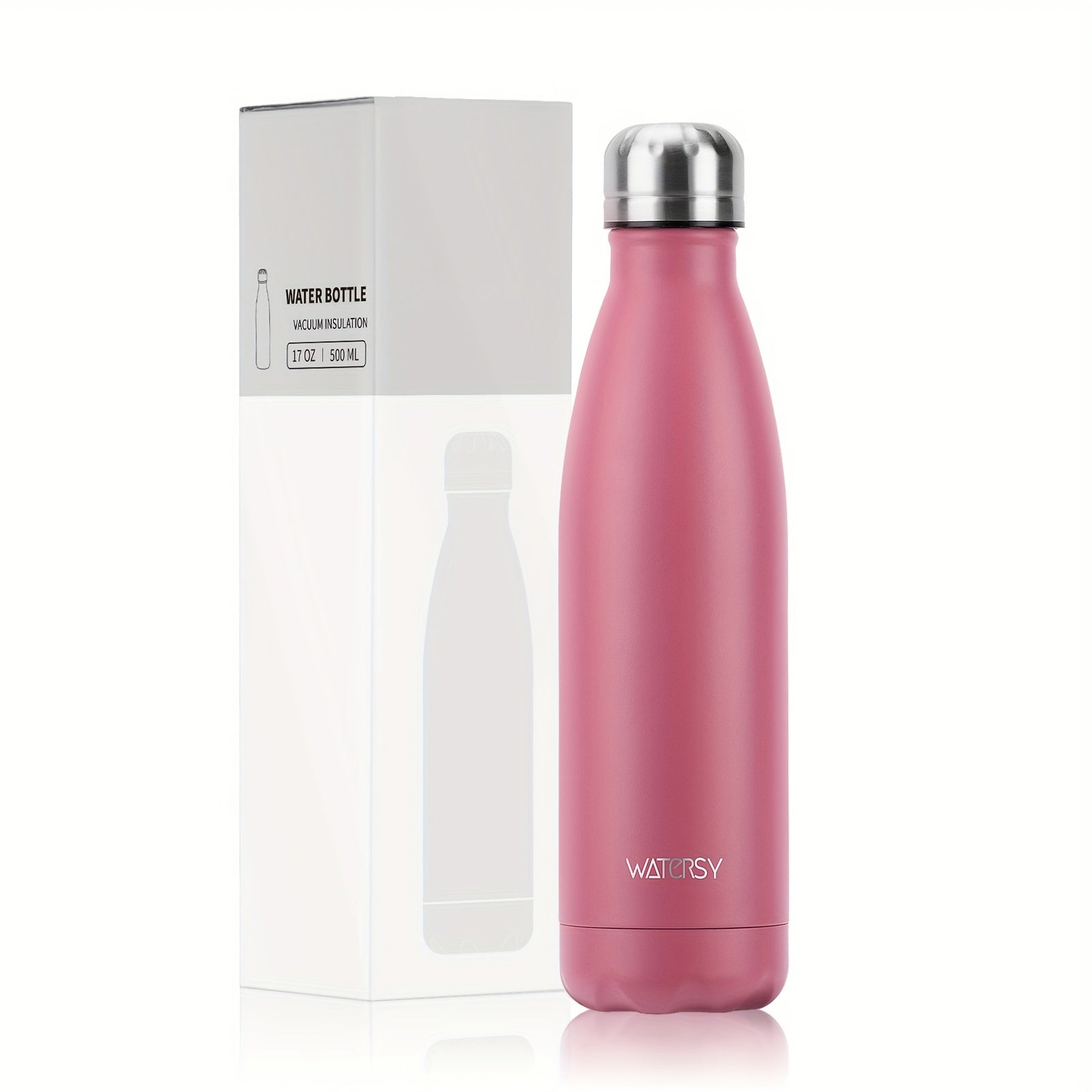 Bouteille WATERSY 500 ml en acier inoxydable, thermique, étanche, sans BPA, conserve boissons chaudes 12 h et froides 24 h.