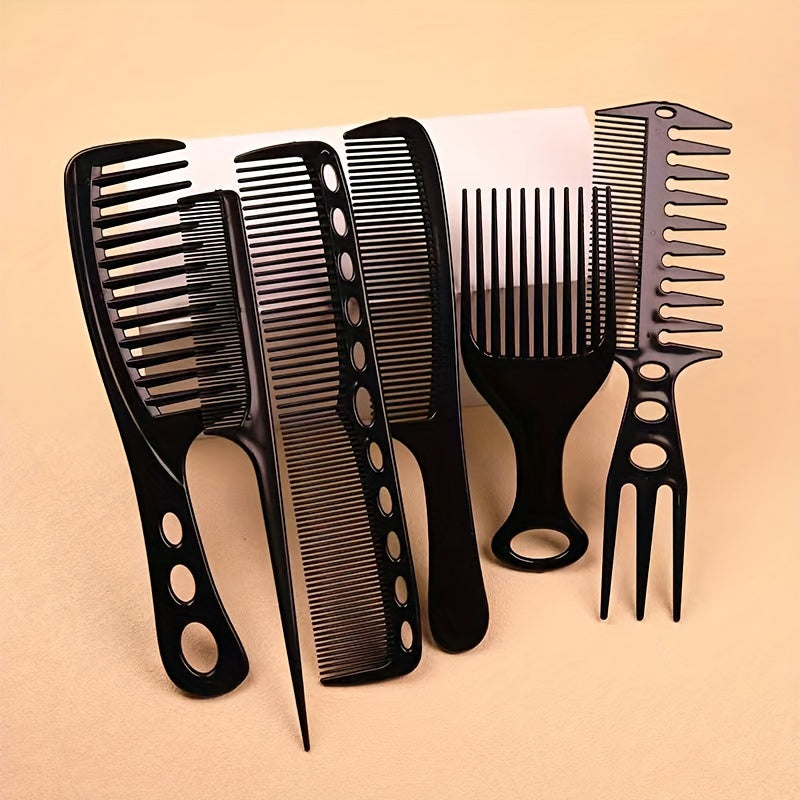 Set de 6 peignes anti-statiques, démêleurs portables, parfaits pour soins capillaires à domicile ou en salon de coiffure.