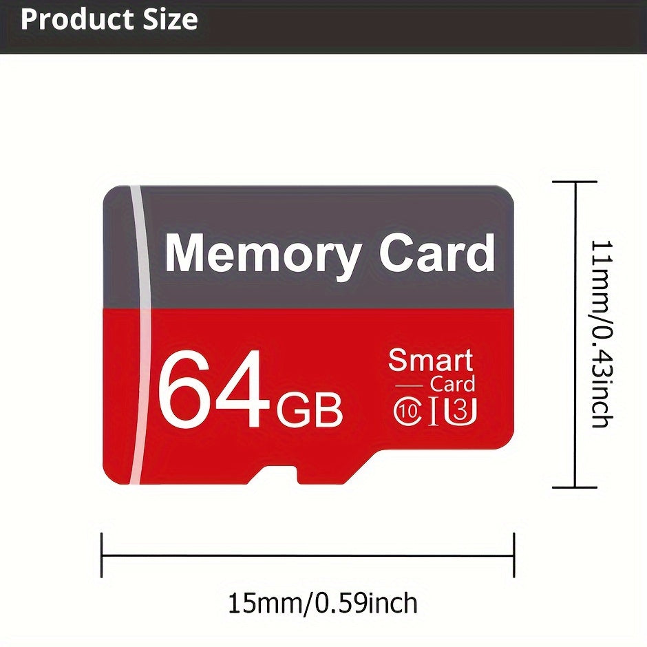 1pc Memory Card 64GB 32GB 16GB With Adapter, High Speed Flash TF Card 8GB 4GB 2GB 1GB, A1 C10 Memory TF Card For Tablet/Camera/Mobile Phone/Laptop/PC/Car Audio/Game Console/Audio -Store Your Files Securely!