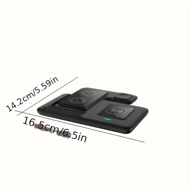 Wireless Charging Station for Multiple Devices Foldable 3in 1 Fast Charger Station Stand Dock for iWatch Series 9 8 7 6 SE 5 4 3 2 Ultra for Airpods Pro 3 2 for iPhone 15 14Pro 14 13 Pro Max 13 12 11 Pro