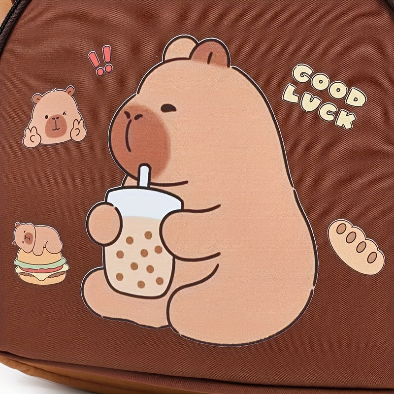 Cute Capybara Pattern Backpack - Large Capacity, Lightweight &amp; Stylish, Adjustable Straps, Durable Lining, Perfect for School, Travel &amp; Outings, Capybara Accessorie