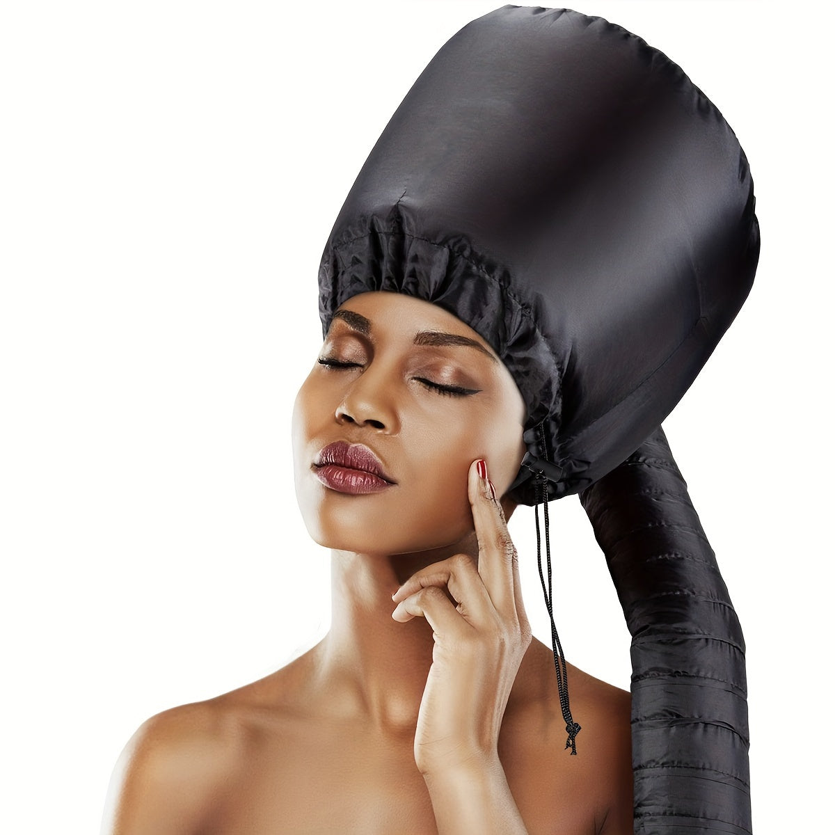Soft Bonnet Hood Hair Dryer Attachment with Headband - Heat-Resistant Hair Drying Cap, Deep Conditioning &amp; Styling for Relaxed Textured Hair, No Electricity Needed, Christmas Decorations