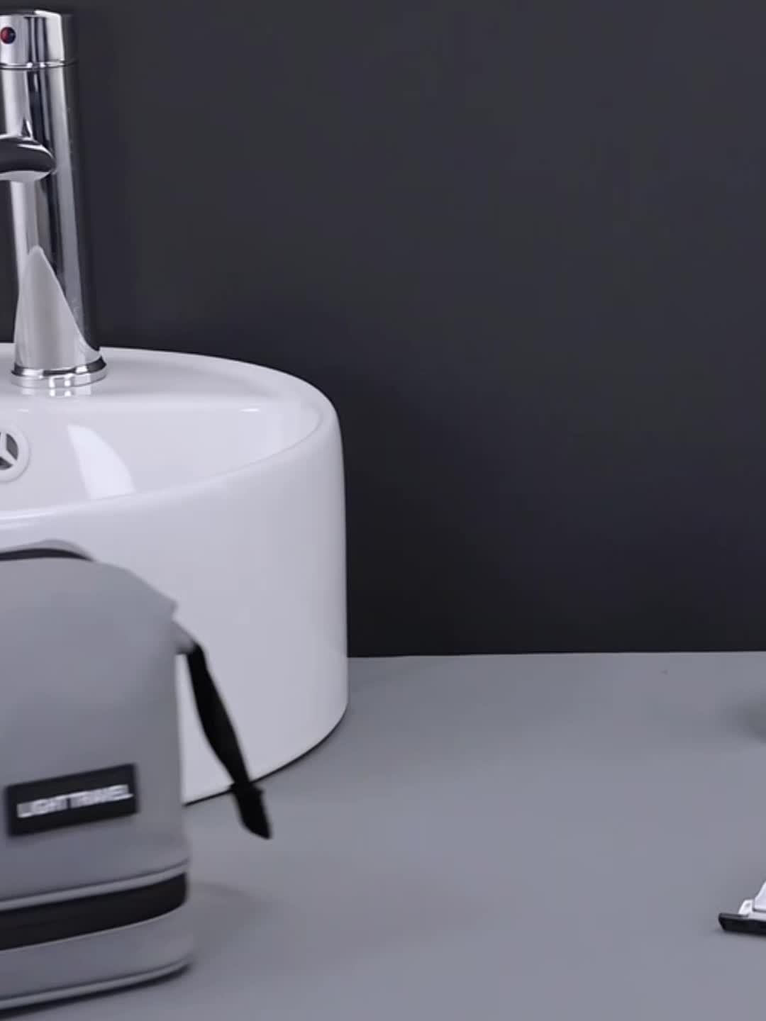 Trousse de toilette élégante, grande capacité, étanche avec séparation humide/sèche, parfaite pour voyages d’affaires et rangement domestique.