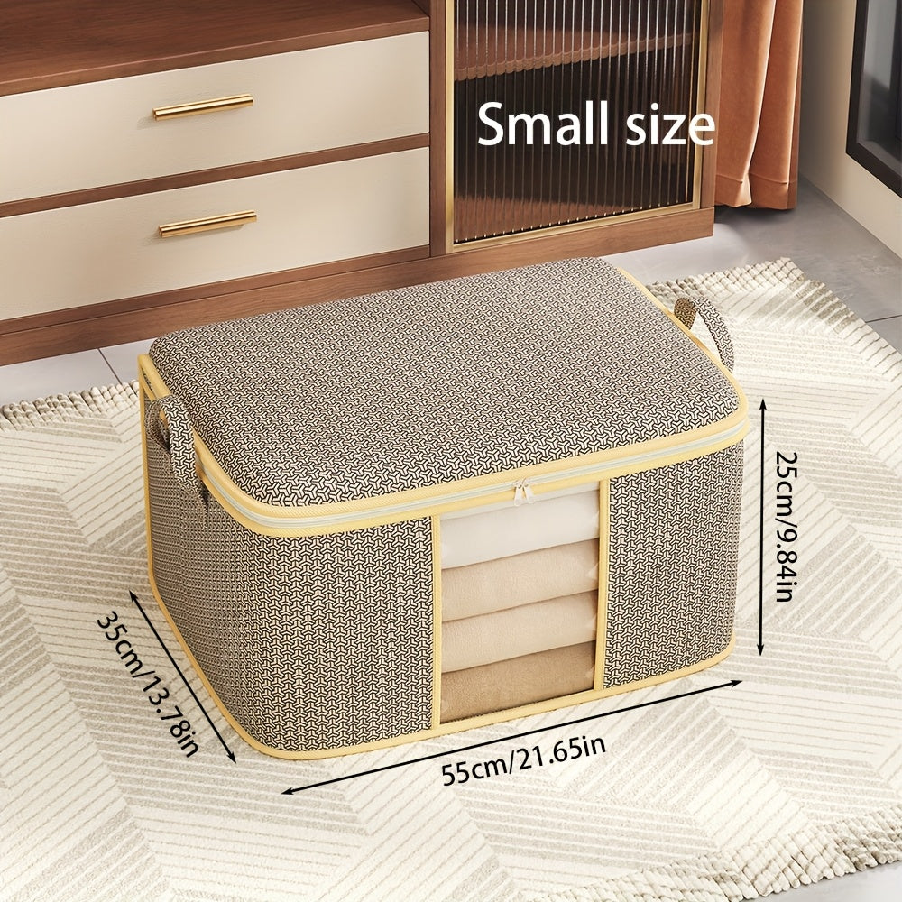 2pcs Heavy-Duty Storage Moving Bags | Quilt and Blanket Storage with Handles Set, Clear Window, Fabric Material, Contemporary Style, Multipurpose Use - TUZA, Under-Bed Storage