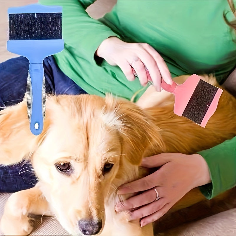 Brosse double-face pour chiens, démêlant et toilettant. Peigne en acier inoxydable, parfait pour le toilettage des chiens.