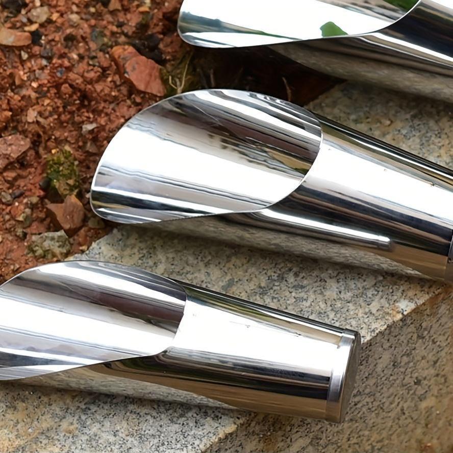 مجرفة دلو متينة من الفولاذ المقاوم للصدأ - مثالية للنباتات العصارية والشتلات والنباتات المزروعة في أوعية | أدوات أساسية للحدائق المنزلية مع مجرفة ناعمة وعاكسة