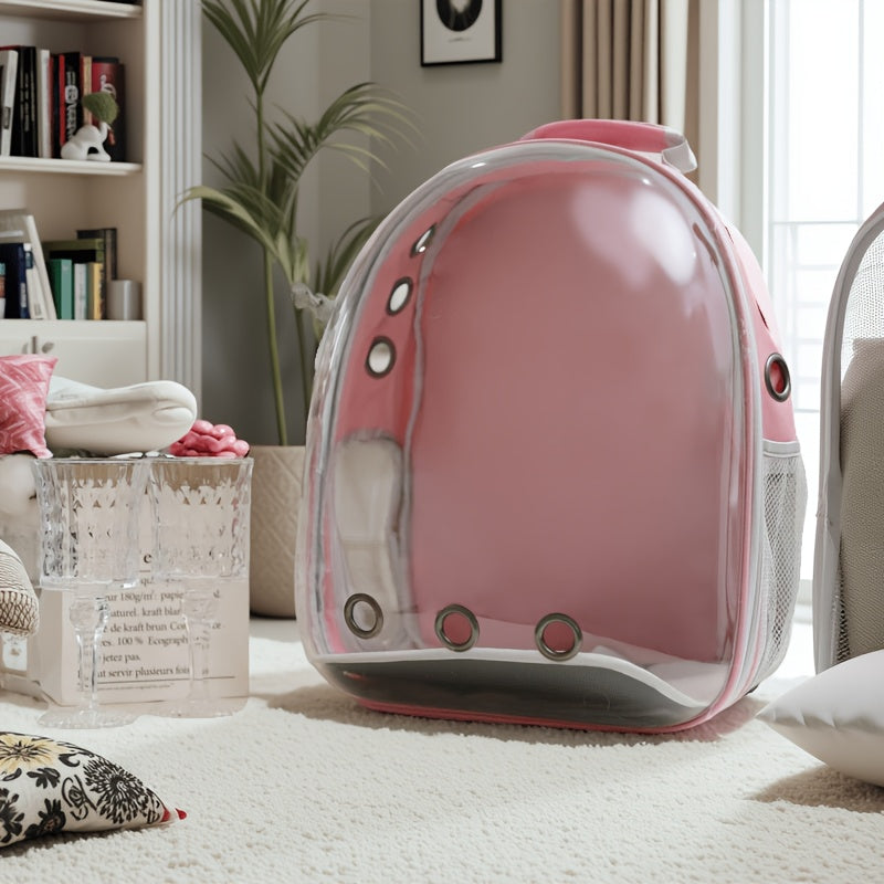 Sac à dos transparent grande capacité pour chat, respirant et portable, double bretelles, fermeture zippée, idéal voyages et sorties, cadeau.
