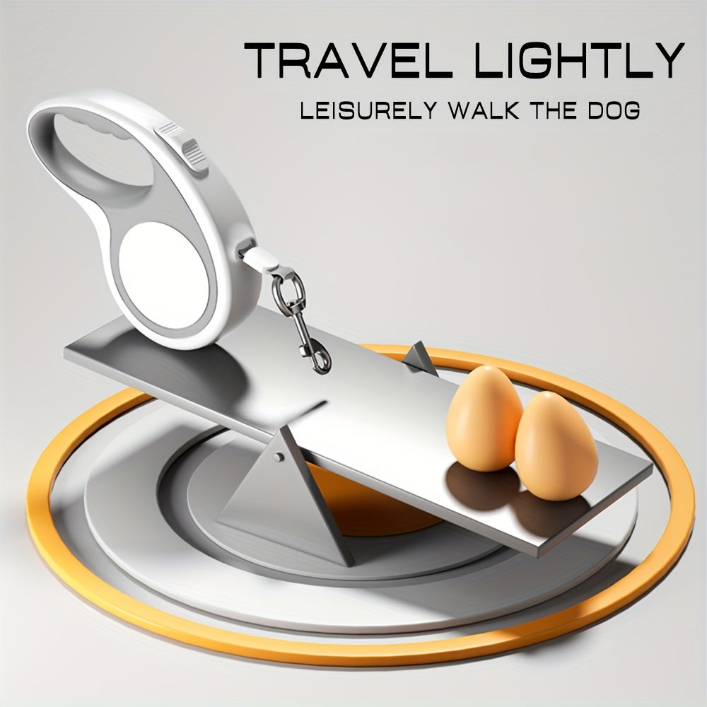 4.88meter Durable Retractable Dog Leash in Pink, Gray, & Black - Ergonomic Handle with Comfort Grip for Small to Medium Dogs and Cats - Tangle-Free, Automatic Extending Lead for Effortless Walks, Leash for Dogs