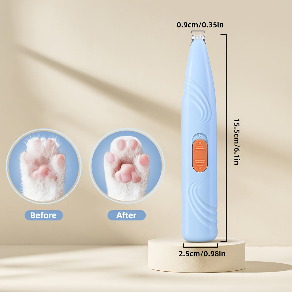 Tondeuse sans fil pour chiens et chats, faible bruit. Utilisation sèche/humide, idéale pour petites races, coupe sans douleur des pattes et du visage.
