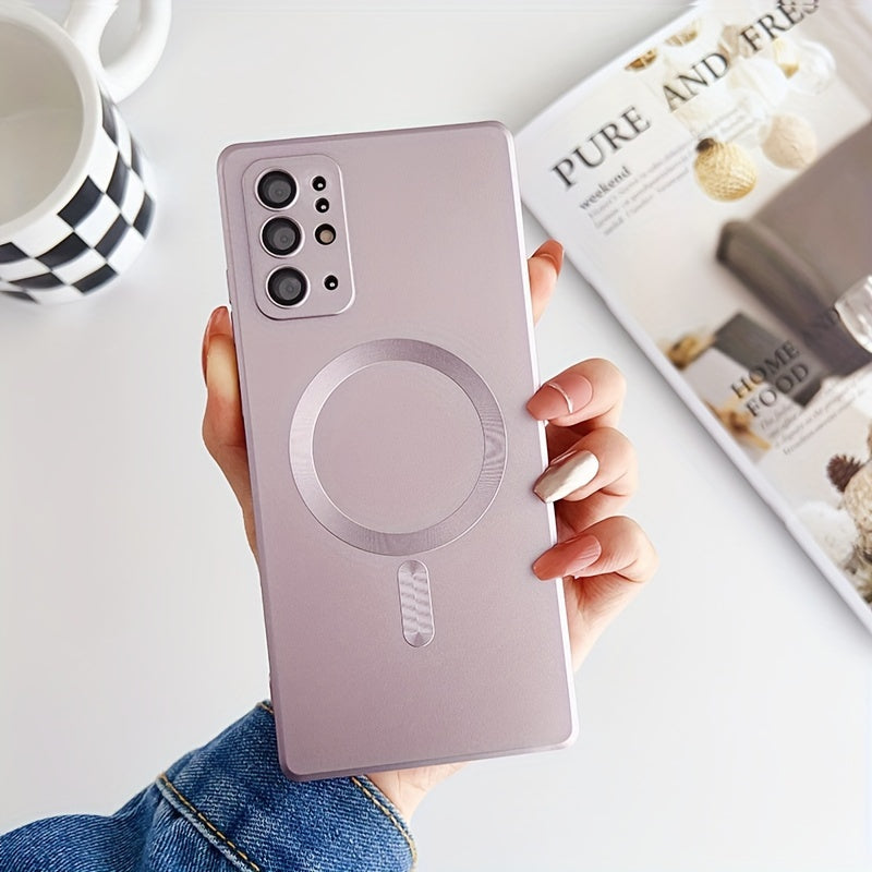 Coque transparente plaquée compatible charge magnétique sans fil, antichoc, pour Samsung Galaxy S20 à S23, offrant protection et style épuré.