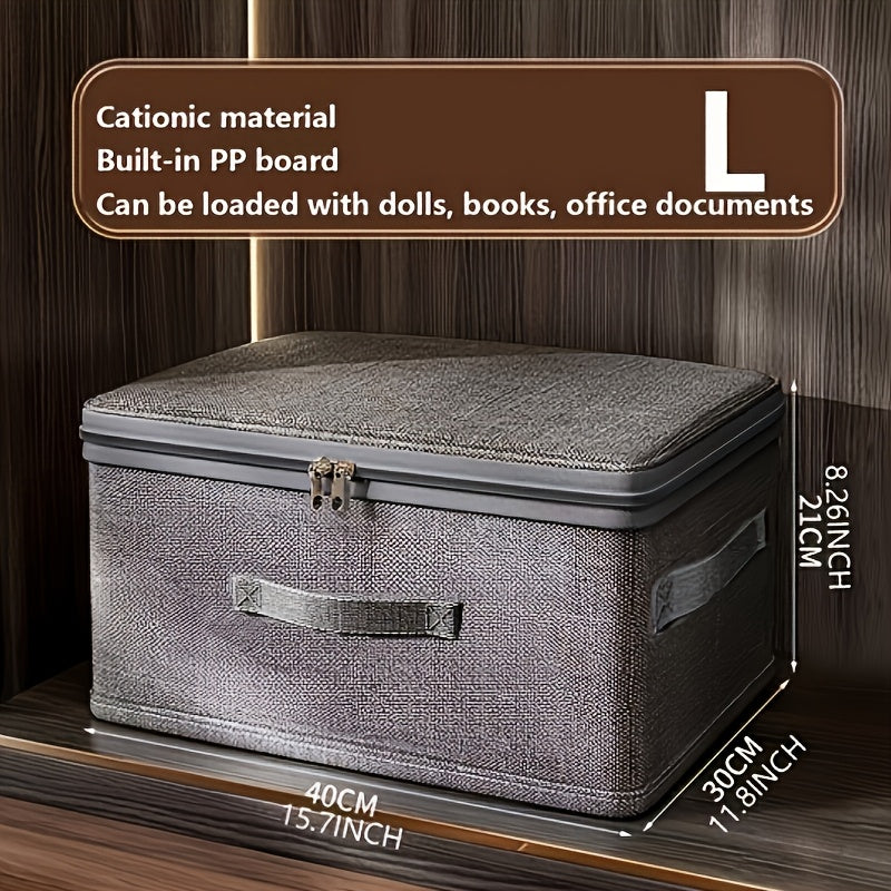 Extra Large Stackable Storage Box with Flip-Top Lid - Heavy-Duty Polyester Organizer Bin, Space-Saving Vertical Stackable Design for Closet, Bedroom, Kitchen, Under-Bed Storage - Ideal for Small Spaces &amp; Moving, Closet Organi