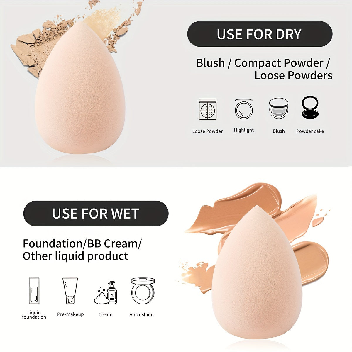 MAANGE 20pcs Professional Makeup Brush Set, Including 18 Makeup Brushes + Flannel Bag + 1 Large Water Drop Makeup Egg, Soft Bristle Makeup Brush, Foundation Brush, Eyeshadow Brush, Blending Brush, Concealer Brush, Eyeliner Brush