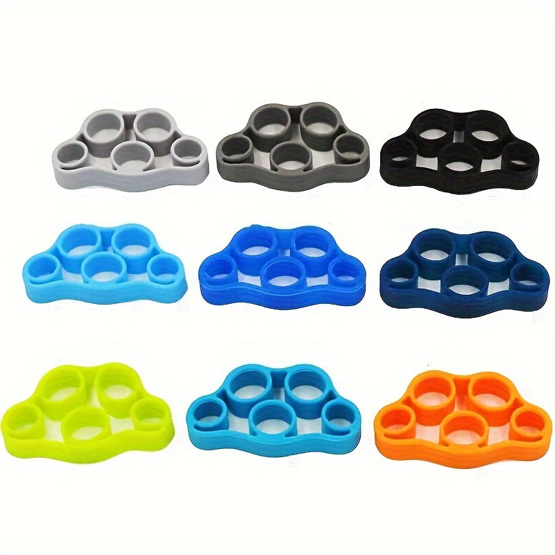 Trois amplificateurs de grip en silicone pour exercices doigts et poignets, entraînement de dextérité et renforcement portable des mains et doigts.