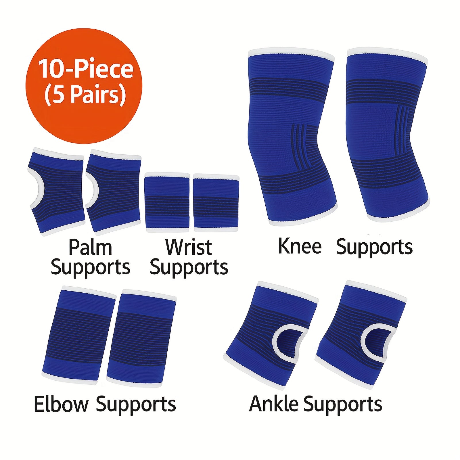 8pcs/set, 10pcs/set, all season equipment fitness combination set, sports knees, elbows, wrists, palms, fitness ankles, adult football and basketball training